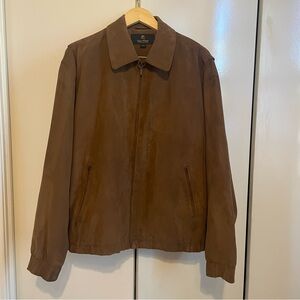Gary Player Men's Brown Jacket LG faux suede